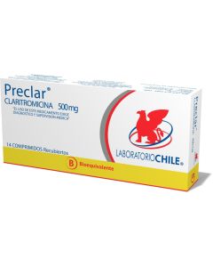 Preclar - 500mg Claritromicina - 14 Comprimidos Recubiertos