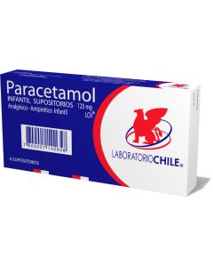 Paracetamol 125mg - 6 Supositorios