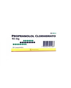 Propranolol 40mg 20 Comprimidos