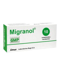 Migranol Ergotamina Tartrato, Cafeina 1mg/100mg/300mg 10 Comprimidos Recubiertos