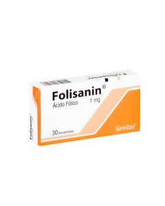 Folisanin - 1mg Ácido Fólico - 30 Comprimidos