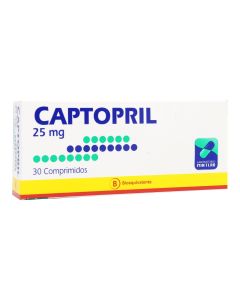 Captopril 25mg - 30 Comprimidos