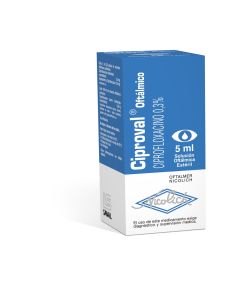 Ciproval Ciprofloxacino 0,3% 5ml Solución Oftálmica