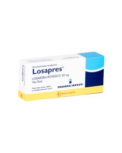 Losapres - 50mg Losartán Potásico - 30 Comprimidos Recubiertos