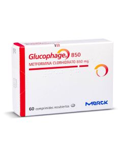 Glucophage 850 - 850mg Metformina Clorhidrato - 60 Comprimidos Recubiertos
