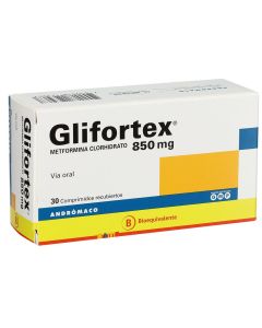 Glifortex - 850mg Metformina Clorhidrato - 30 Comprimidos Recubiertos