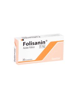 Folisanin - 5mg Ácido Fólico - 30 Comprimidos