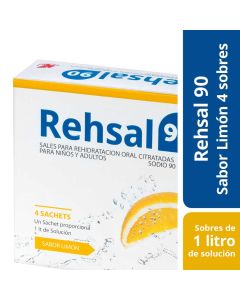 Rehsal 90 4 sobres de un litro de polvo para solución oral
