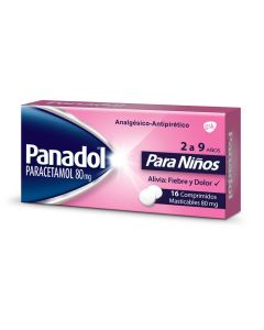 Panadol Infantil - 80mg Paracetamol - 16 Comprimidos Masticables