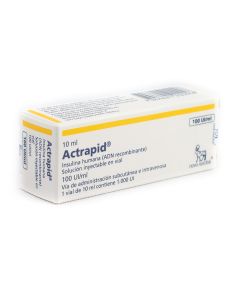 Actrapid - 100UI/ml Insulina Humana (ADC recombinante) - 10ml Solución Inyectable en Vial