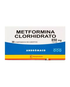 Metformina Clorhidrato 850mg - 30 Comprimidos Recubiertos