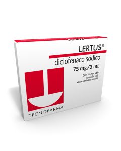 Lertus - 75mg/3ml Diclofenaco Sódico - 5 Ampollas de 3ml Solución Inyectable