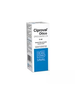 Ciproval Ótico Ciprofloxacino 0.3% Solución Ótica 5ml
