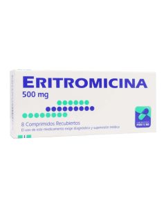 Eritromicina 500mg - 8 Comprimidos Recubiertos