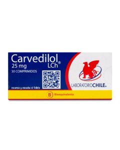 Carvedilol 25mg - 30 Comprimidos