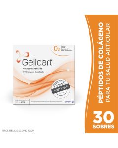 Gelicart - 300mg Colágeno Hidrolizado - 30 sobres de 10gr Polvo para Solución Oral