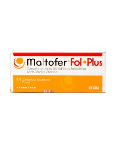 Maltofer Fol Plus Complejo de Hierro, Hidroxido Polimaltosa 30 Comprimidos Recubiertos