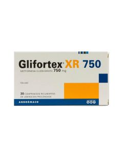 Glifortex - 750mg Metformina Clorhidrato - 30 Comprimidos Recubiertos de Liberación Prolongada