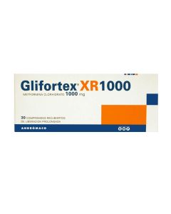 Glifortex - 1000mg Metformina Clorhidrato - 30 Comprimidos Recubiertos de Liberación Prolongada