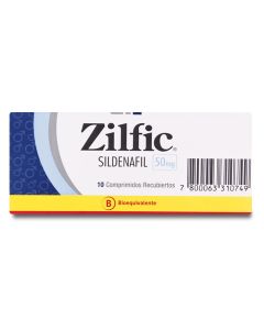 Zilfic Sildenafilo 50mg 10 Comprimidos Recubiertos