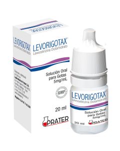Levorigotax - 5mg/ml Levocetirizina Diclorhidrato - 20ml Solución Oral para Gotas