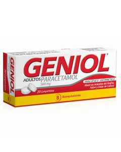 Geniol Adultos - 500mg Paracetamol - 20 Comprimidos