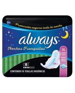Always Nocturna Ultrafina con Alas - 16 Unidades Toallas Higiénicas