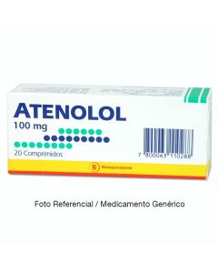 Atenolol 100mg 20 comprimidos