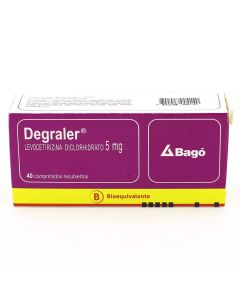 Degraler - 5mg Levocetirizina Diclorhidrato - 40 Comprimidos Recubiertos