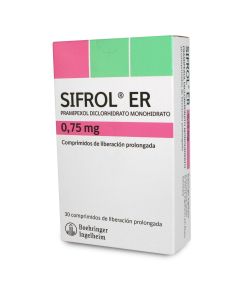 Sifrol ER Pramipexol 0,75Mg 30 Comprimidos de Liberación Prolongada