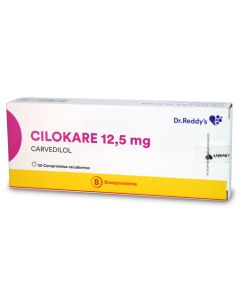 Cilokare - 12,5mg Carvedilol - 30 Comprimidos Recubiertos
