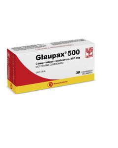 Glaupax 500 - 500mg Metformina Clorhidrato - 30 Comprimidos Recubiertos
