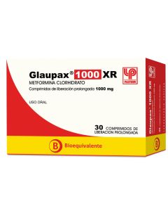 Glaupax 1000 XR - 1000mg Metformina Clorhidrato - 30 Comprimidos de Liberación Prolongada
