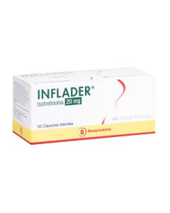 Inflader - 20mg Isotretinoína - 30 Cápsulas Blandas