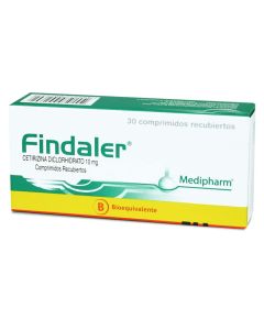 Findaler - 10mg Cetirizina Diclorhidrato - 30 Comprimidos Recubiertos