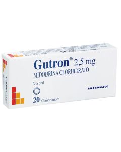 Gutron - 2,5mg Midodrina Clorhidrato - 20 Comprimidos