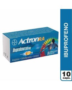 Actron RA - 200mg Ibuprofeno - 10 Cápsulas Blandas de Gelatina