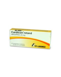Cardicon Retard - 20mg Nifedipino - 30 Comprimidos Recubiertos de Liberación Prolongada