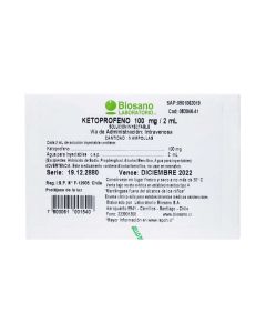 Ketoprofeno 100mg/2ml 5 Ampollas Solución Inyectable