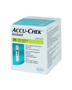 Accu-Chek Instant 25 Tiras Reactivas Prueba de Glucosa en Sangre