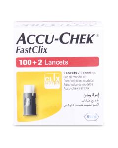 Accu-Check Fastclix 102 Tiras Reactivas Prueba de Glucosa en Sangre