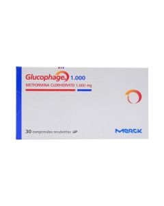 Glucophane Metformina 1000mg 30 Compirmidos Recubiertos