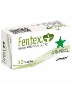 Fentex Fentermina 37,5mg 30 Cápsulas