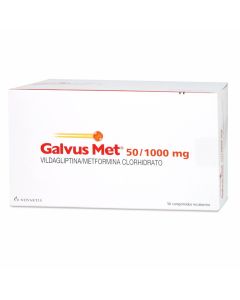 Galvus Vildagliptina,Metformina 50mg/1000mg 56 Comprimidos Recubiertos