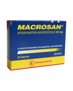 Macrosan - 50mg Nitrofurantoína - 30 Cápsulas