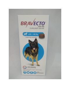 Bravecto - 1000mg Fluralaner - 1 Comprimido Masticable para Perros 20 a 40kg