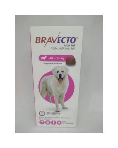 Bravecto - 1400mg Fluralaner - 1 Comprimido Masticable para Perros 20 a 56kg
