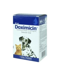 Doximicin - 11,08mg/ml Doxiciclina Hidrato - 60ml Solución Oral para Perros y Gatos