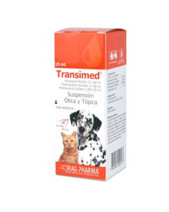 Transimed - 15ml Suspensión Ótica y Tópica para Perros y Gatos