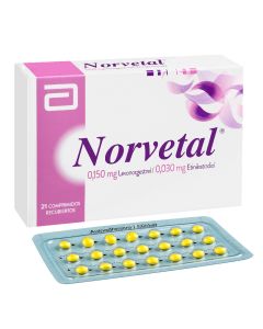 Norvetal Levonorgestrel, Etinilestradiol 0,15mg/0,03mg 21 Comprimidos Recubiertos